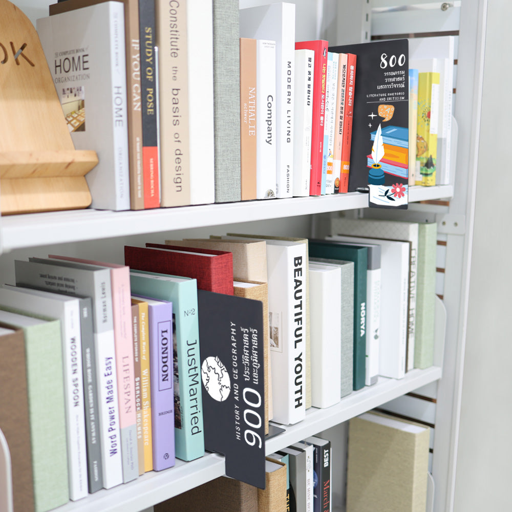 Kolib สำหรับห้องสมุด ฉากกั้นหนังสือ แบ่งหมวดหมู่บนชั้นวาง (1 กล่อง มี 10 ชิ้น)