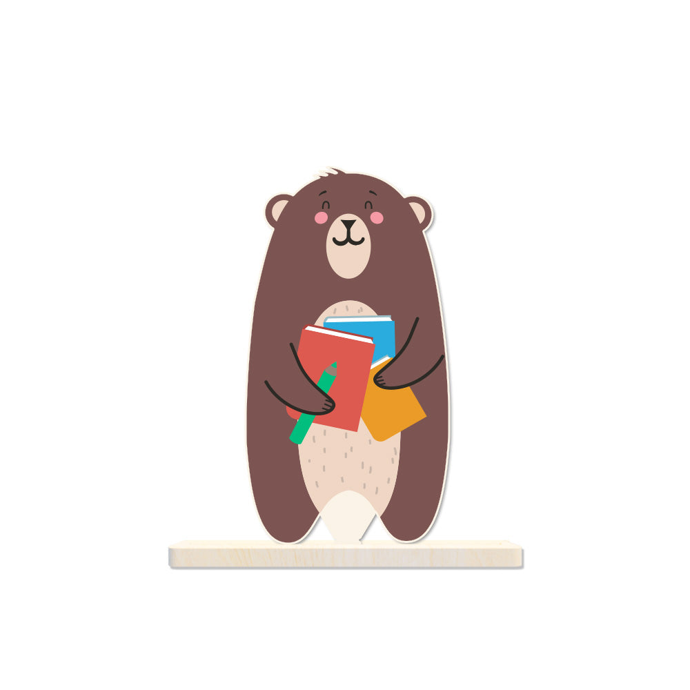 สำหรับห้องสมุด KOLIB ไม้เบิร์ชรูปตุ๊กตา ใช้ประดับชั้นวางหนังสือ